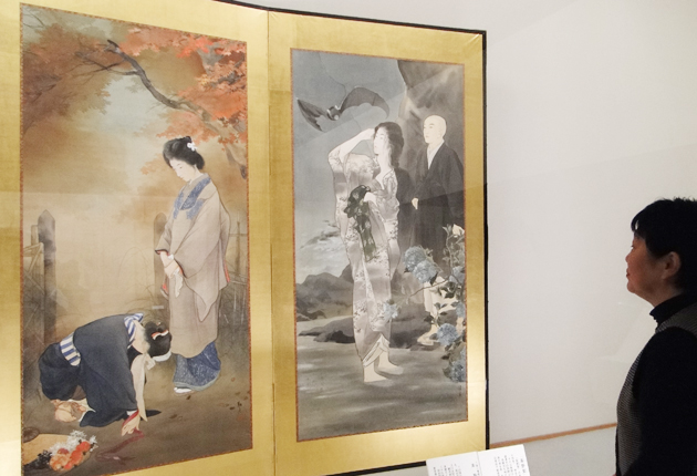 鏑木清方の屏風絵など展示
