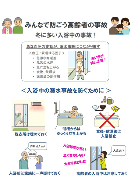 高齢者の入浴に注意 東日新聞