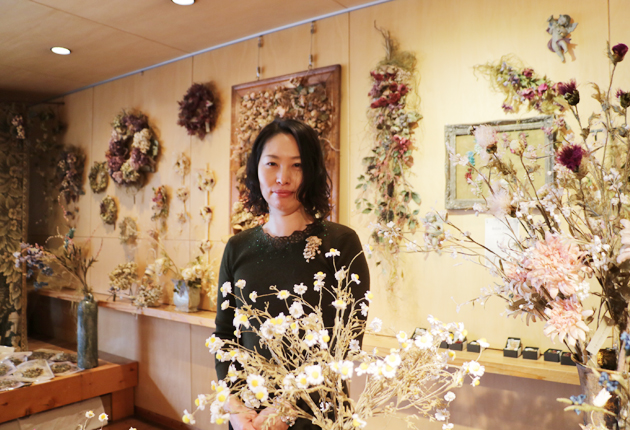 染め布花　アートフラワー　盛花